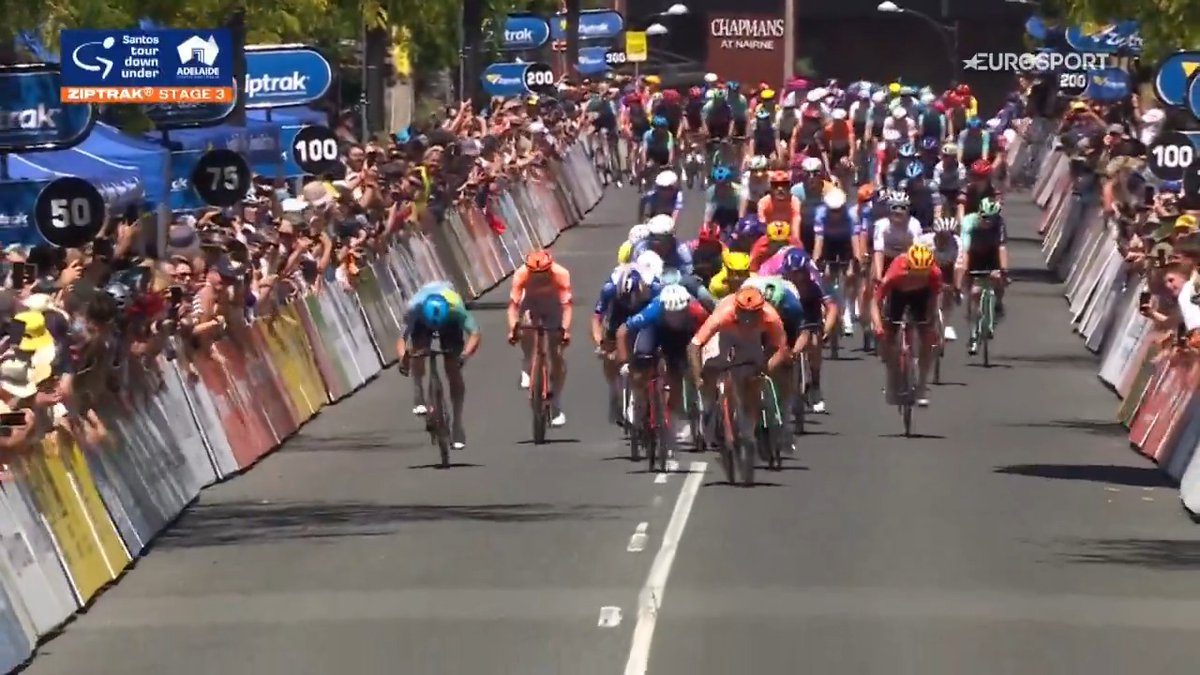 #TDU2026 Estamos casi en pretemporada que diría aquel y entiendo que las patas pesan. Aún con todo, sorprende lo bien situado que venía Brennan y que no hiciera ni el amago de esprintar, y no es que lo cierren; simplemente no va.