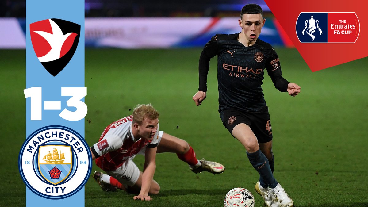 #OnThisDay: Cheltenham 1-3 #ManCity [2021] ⚽️ [59'] Alfie May - ⚽️ [81'] Phil Foden ⚽️ [84'] Gabriel Jesus ⚽️ [90+4'] Ferran Torres