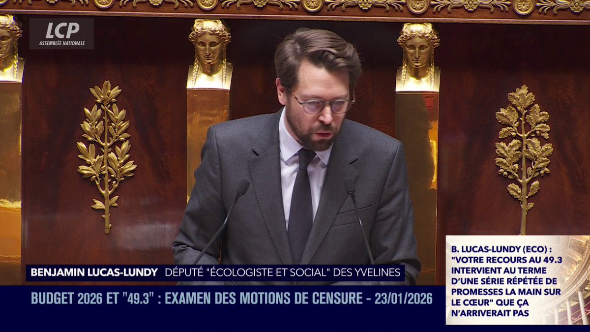 "Je sais que vous avez le respect du Parlement à géométrie variable", affirme Benjamin LUCAS, qui se plaint d'être "interrompu par M. le Premier ministre". #DirectAN #Budget