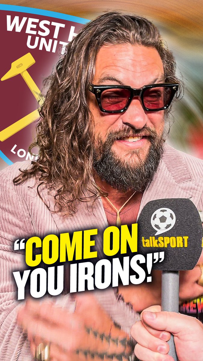 Come on you Irons! ⚒️ Jason Momoa forced to choose between Man United and West Ham 😱 The Wrecking Crew will release exclusively on Prime Video on 28th January #TheWreckingCrew #ManUtd #WHUFC #JasonMomoa #talkSPORT