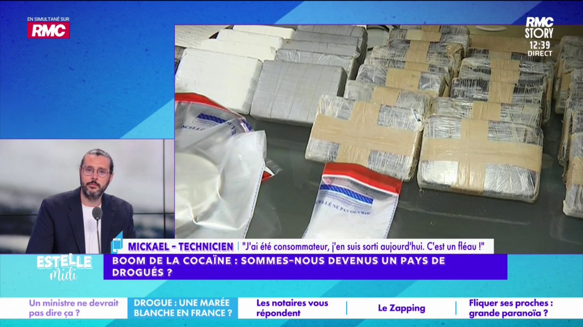 📈 Boom de la cocaïne 📞 Mickaël : "Il y a quelques années, je suis tombé dans cette m**** ! J'achetais 3g par semaine, c'était 80-100€ le gramme... Un matin j'ai fait une crise, j'ai pris peur et j'ai dit "on arrête tout" ! J'ai eu la peur de ma vie..." #EstelleMidi