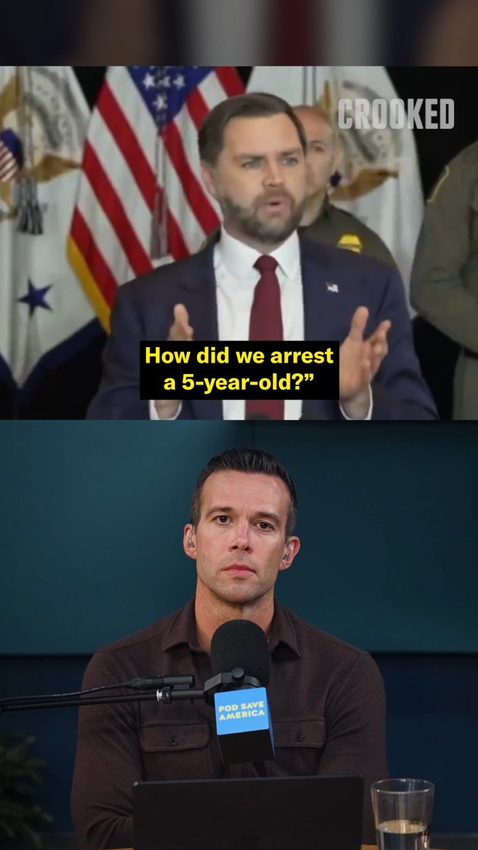 JD Vance is justifying ICE’s arrest of a 5-year-old boy. That’s where we are. #PodSaveAmerica #CrookedMedia #ICE #JDVance