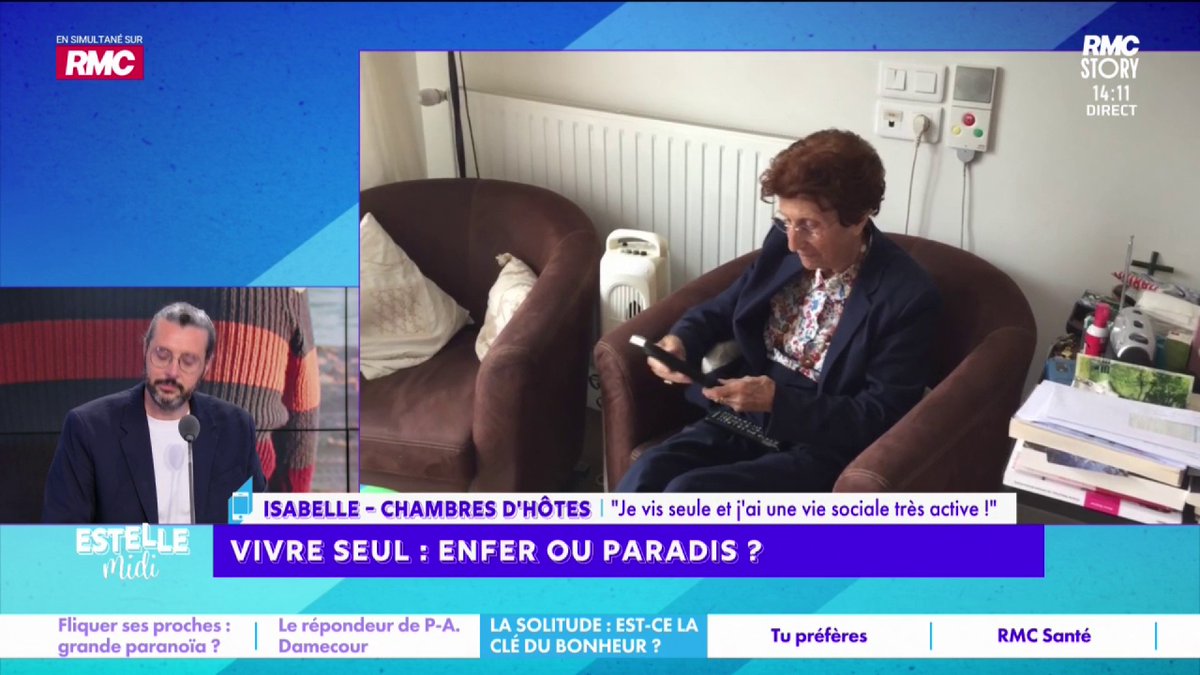 👨 Vivre seul 📞 Isabelle : "Je vis seule mais j'ai une vie sociale bien remplie ! Je mange quand je veux, je fais ce que je veux ! Quand je vois les couples dans mes chambres d'hôtes, je me dis : "Pourquoi cette femme accepte tout ce que le gars lui dit ?" !" #EstelleMidi