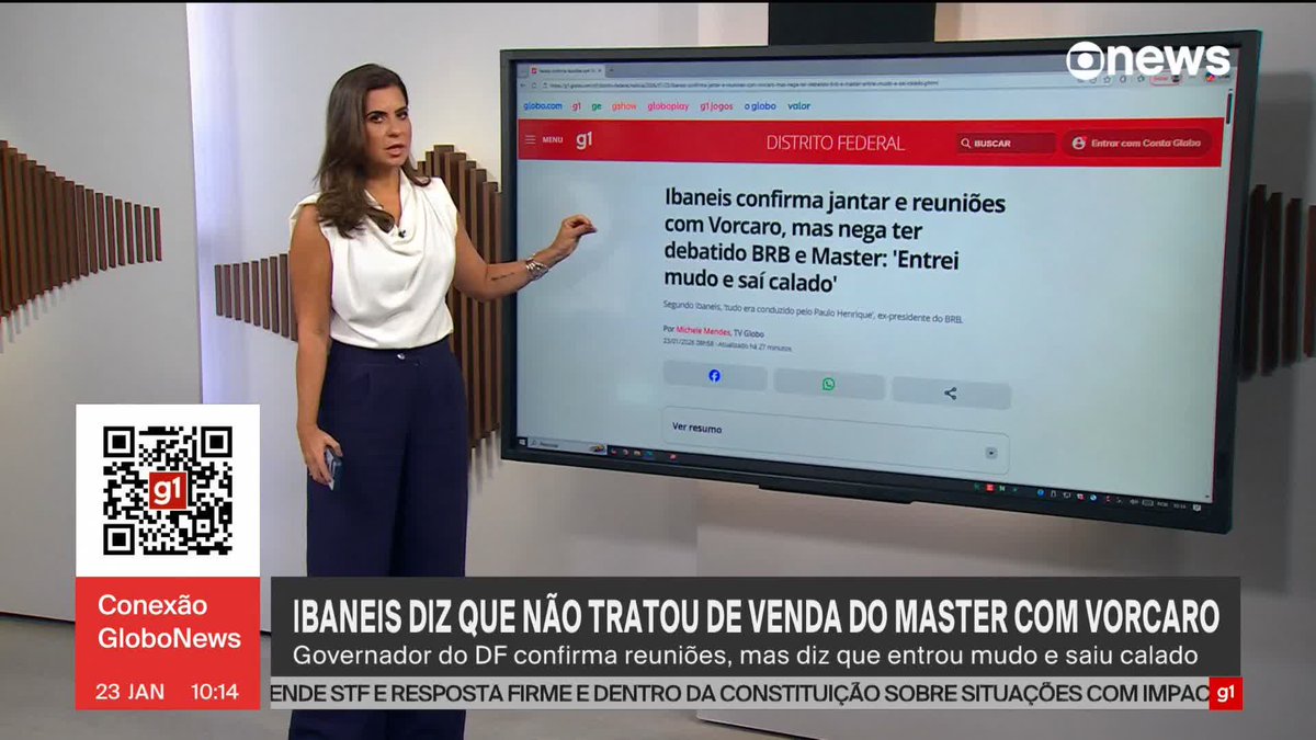 Governador do DF, Ibaneis Rocha confirma jantar e reuniões Vorcaro, mas nega ter debatido BRB e Master: 'Entrei mudo e saí calado'. ➡️ Assista à #GloboNews: #ConexãoGloboNews