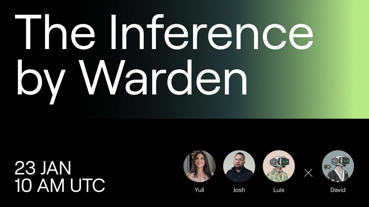 Rewatch the latest episode of the Inference (Episode 9), our weekly Warden livestream. As every week, join the Warden team for 'The Inference' (Episode 9) with Josh | Warden, Luis 👾, @Yulikay and as guest, David | Warden (Warden Team). With 0G Labs (Home of Infinite AI) team for the interview.