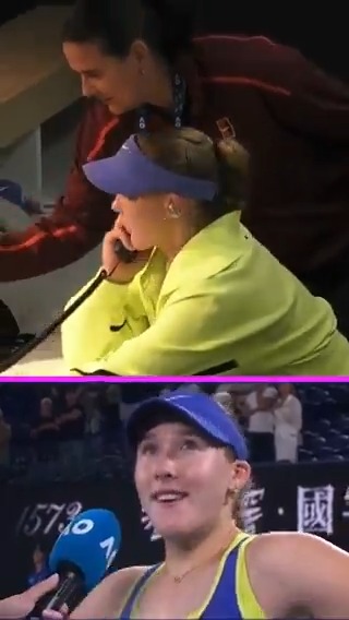 Mirra Andreeva's unusual warm-up routine 📞😅 #AusOpen