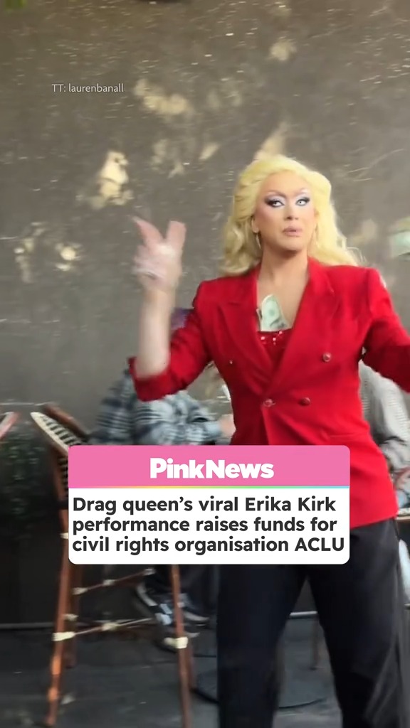 LA-based drag queen Lauren Banall has gone viral with performances cosplaying as Erika Kirk, and is now using her virality to fundraise for US civil rights charity the American Civil Liberties Union (ACLU).
