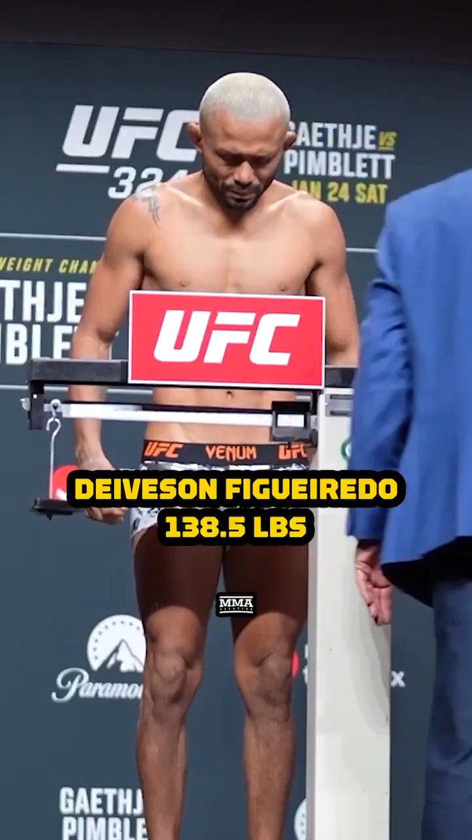 Devieson Figueiredo MISSES WEIGHT ahead of his #UFC324 matchup with Umar Nurmagomedov. The fight will move forward with Figueiredo taking a 20 percent penalty.