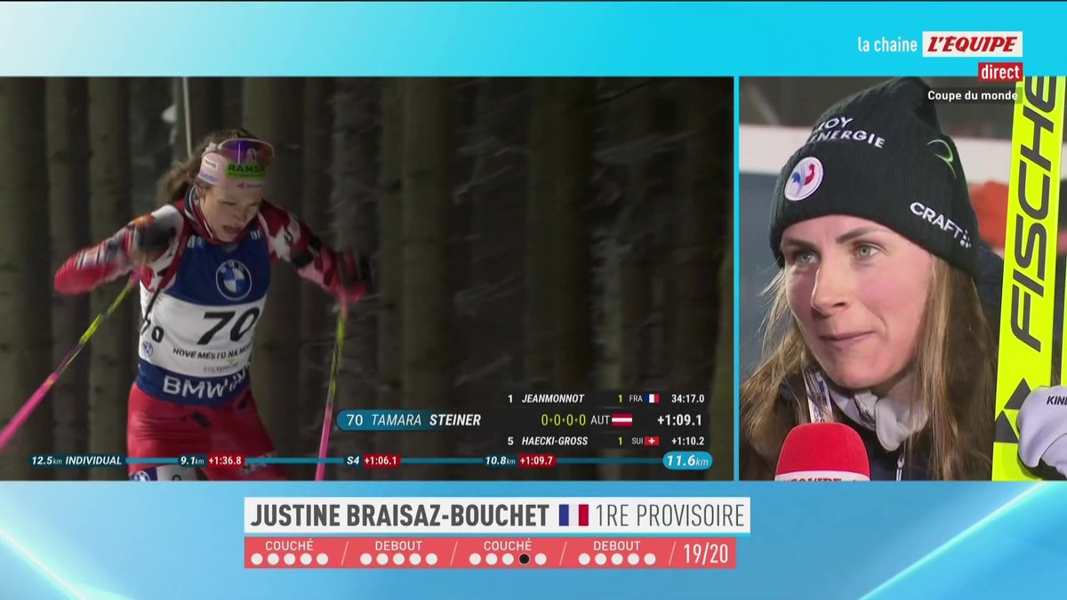 L'anecdote de Justine Braisaz-Bouchet avec Lou Jeanmonnot après cet individuel 😅 Le direct sur la chaine L'Équipe > #lequipeBIATHLON