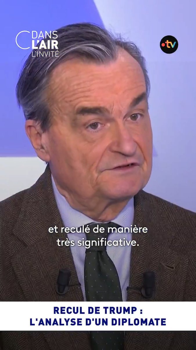 "Donald Trump, ce n'est pas la première fois qu’il déclare la guerre et fait très rapidement marche arrière parce que l'autre côté a résisté. Au fond, c'est un pleutre" Gérard Araud, invité d'Aurélie Casse, dans #cdanslair