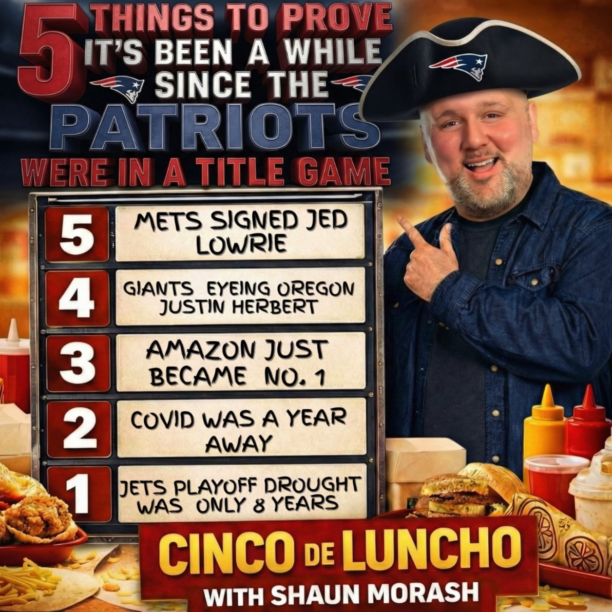 Morash proves that the Patriots were actually in an AFC title game drought in today's Cinco: Shaun Morash