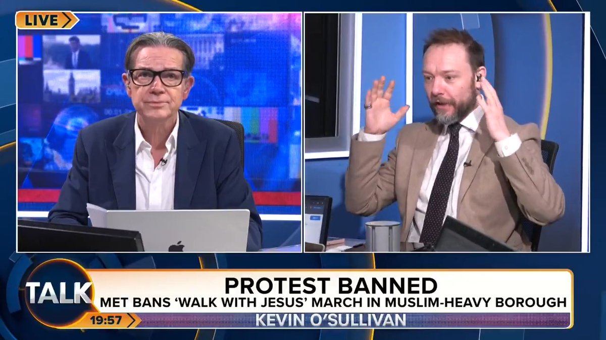The Met Police has banned a 'Walk With Jesus' march to avoid provoking the local Muslim community. Kevin O'Sullivan: "That's ridiculous!" Kevin O'Sullivan Peter C. Barnes