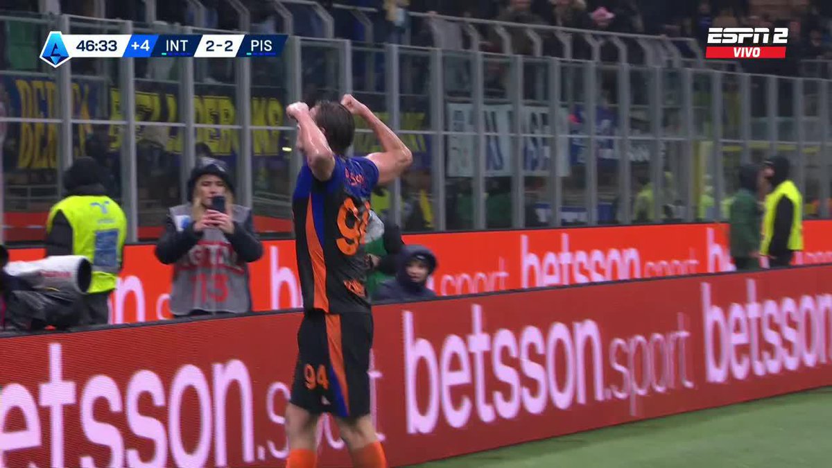 ¡¡EL TORO LA ARRANCÓ Y EL INTER LO DIO VUELTA EN EL PRIMER TIEMPO!! ¡¡ESPOSITO CABECEÓ DE PIQUE AL SUELO Y PUSO EL 3-2 ANTE PISA!! 📺 Mirá la #SerieA por #DisneyPlus Plan Premium