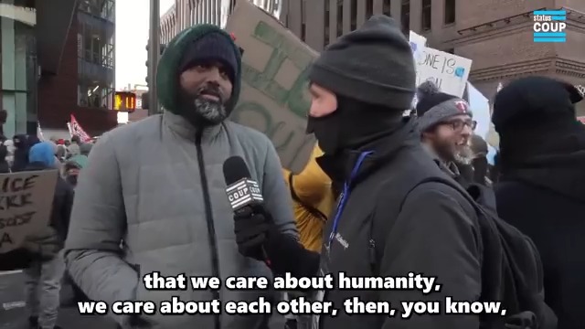🚨"We wonder why people in the 1930s were quiet, we need to show we weren't quiet. History is gonna look back at all the people that didn't show up—their grandkids are gonna ask what were they doing! It's like -10 degrees and we're here!" -Minneapolis ICE protester. LIVE NOW⬇️