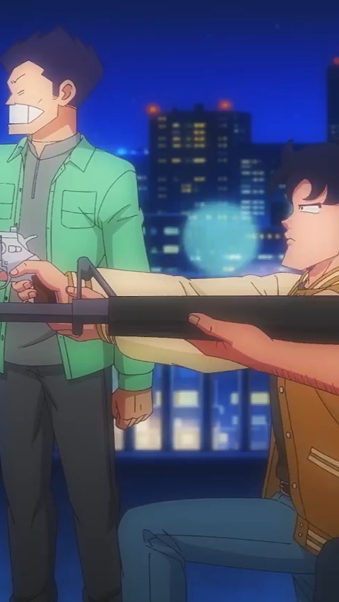 ／ 第2話切り抜き動画公開！✂ ＼ 似蛭田 妖の投球を 奇面組がワイルドに妨害！🎳🔫 「アスファルト…」 #2 「新学期・必殺自己紹介」 「ルールなき戦い 級友共闘編」 各配信プラットフォームにて配信中📱 🔗 #ハイスクール奇面組