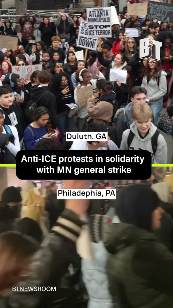 TODAY: Student walkouts and mass protests erupted across the country in solidarity with Minnesota’s statewide general strike against ICE.