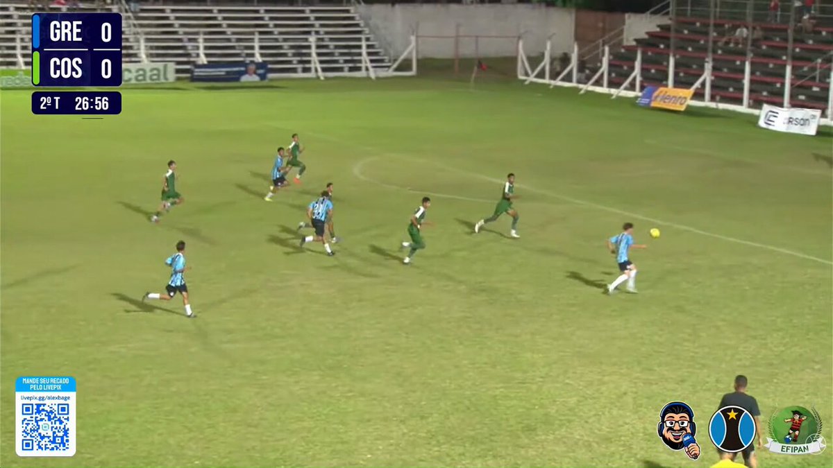 🇪🇪 GRÊMIO SUB-14 NA FINAL DO EFIPAN 2026! O Tricolor venceu o Cosmopolitano Sports por 1 a 0 com gol de Lucas Gelde! Amanhã tem CLÁSSICO GRENAL para decidir a competição! Com imagens na tela da Rádio Imortal e Bagé TV.