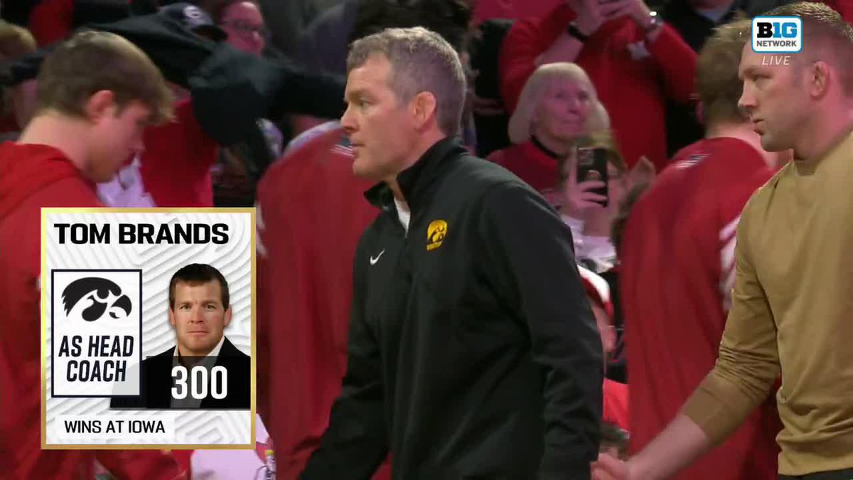 3️⃣0️⃣0️⃣ wins 🙌 Congrats to Tom Brands on reaching the milestone with Iowa Hawkeye Wrestling.