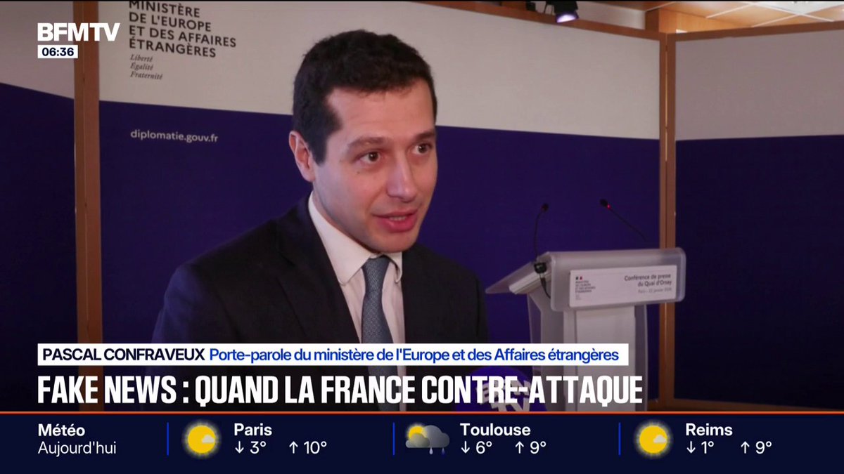💬 "L'idée n'est pas d'aller troller, l'idée c'est d'aller riposter" ➡️ Face aux fake news et aux propos des dirigeants étrangers, le Quai d'Orsay lance le compte "French Response"