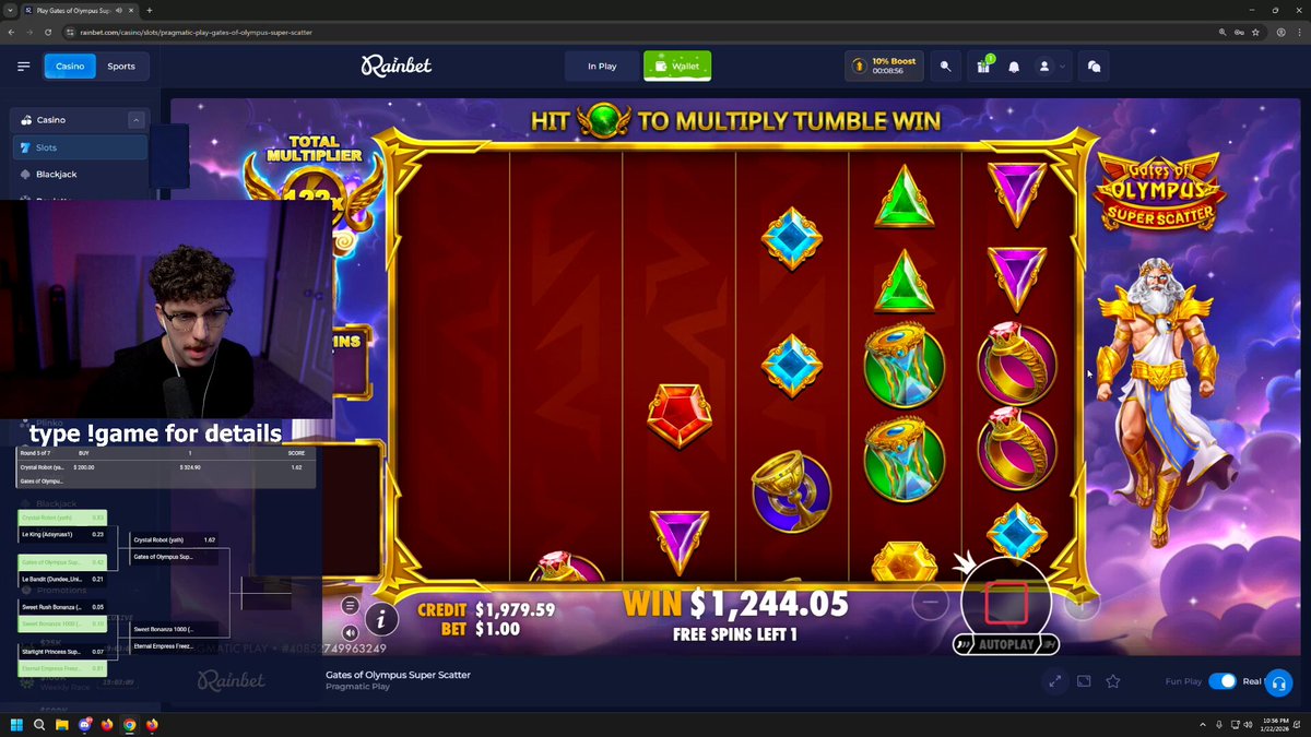 Streamer camneverwins wins over $1,300 playing Tumble Win on rainbet 😲🔥