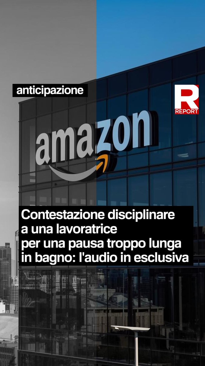 Una lavoratrice del centro di smistamento di Amazon di Passo Corese ha una contestazione disciplinare per una pausa troppo lunga. Report ha ascoltato l’audio. Mentre riassume i fatti, la lavoratrice è costretta a entrare in dettagli molto intimi. #Report domenica 20.30 #Rai3
