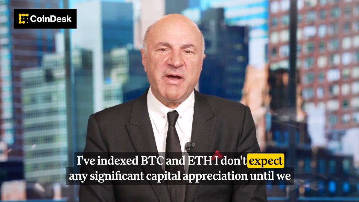 Shark Tank investor Kevin O'Leary aka Mr. Wonderful claims bitcoin won’t become an institutional or sovereign wealth asset until the Clarity Act is passed. “Right now, it’s a teenage pimple in terms of the asset class that it could be.”