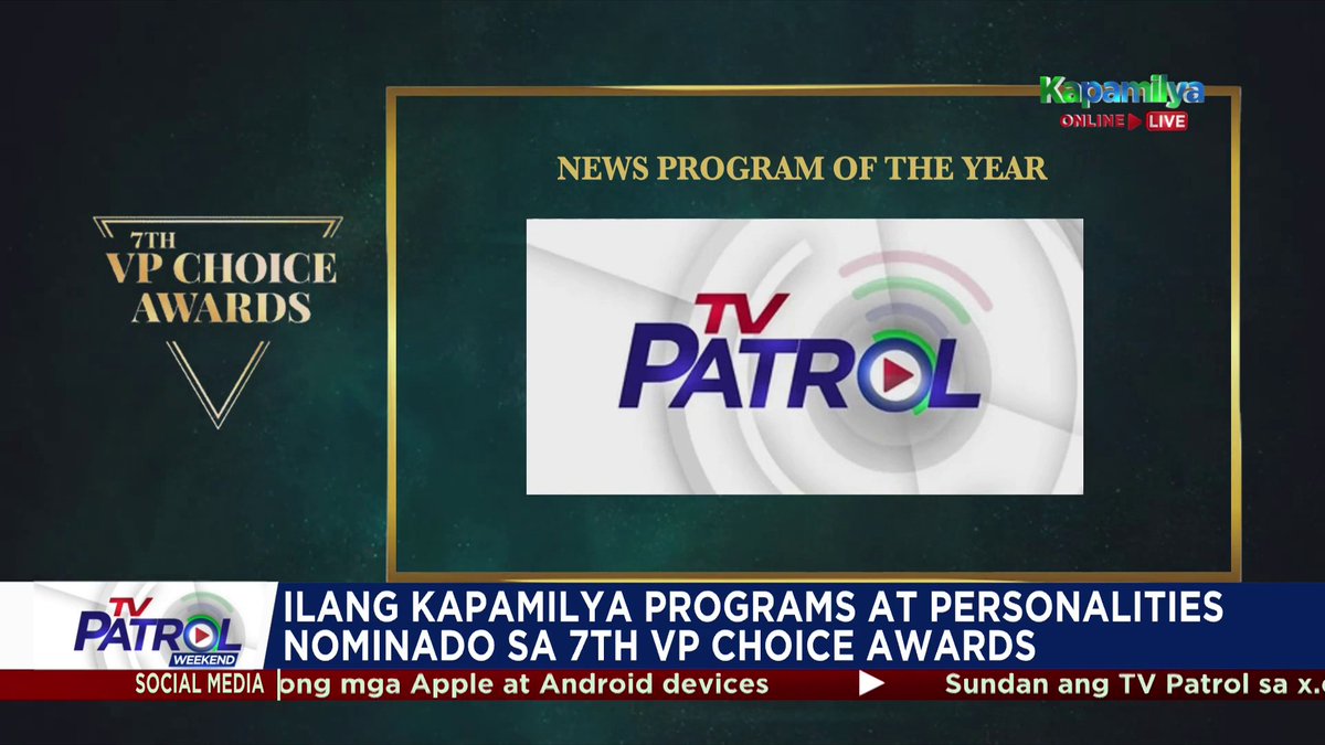 Nominado ang ilang Kapamilya shows at artists sa 7th Village Pipol Choice Awards.