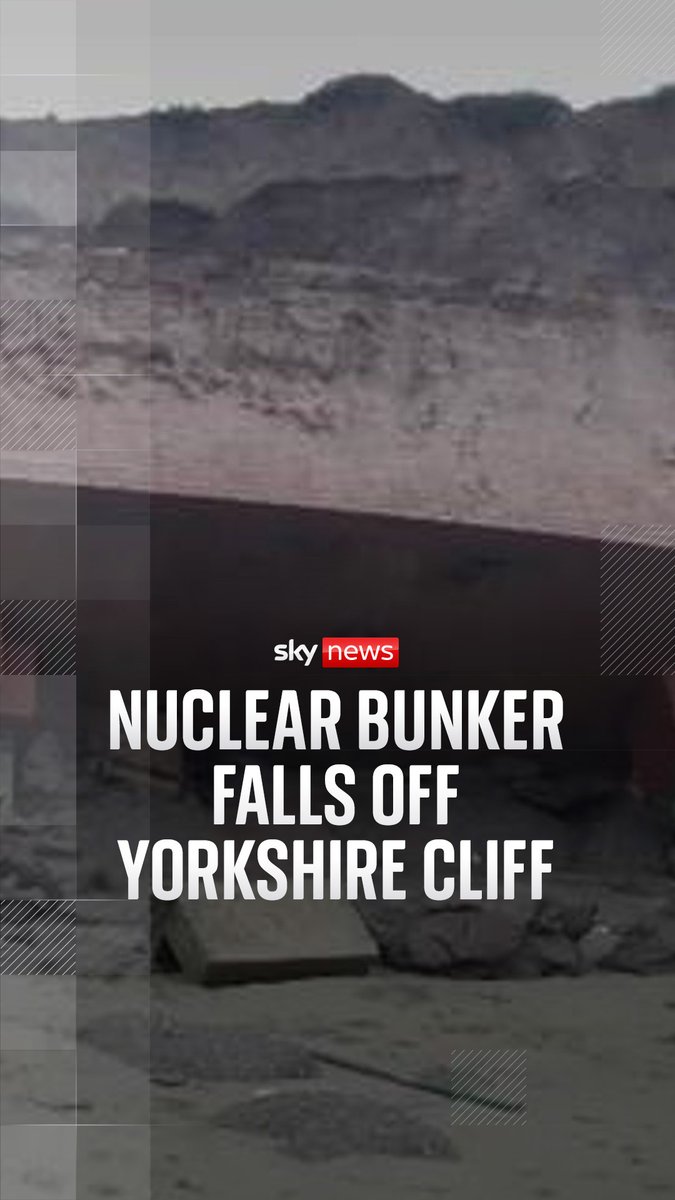 A Cold War nuclear bunker which had been hanging from a cliff edge in East Yorkshire has now fallen into the sea. The Environment Agency has warned that the Holderness coastline is eroding at an average annual rate of about 6.5ft (2m). 🔗