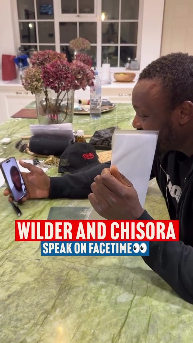 Derek Chisora and Deontay Wilder speak on FaceTime after Chisora signed his contract to fight Wilder next📱