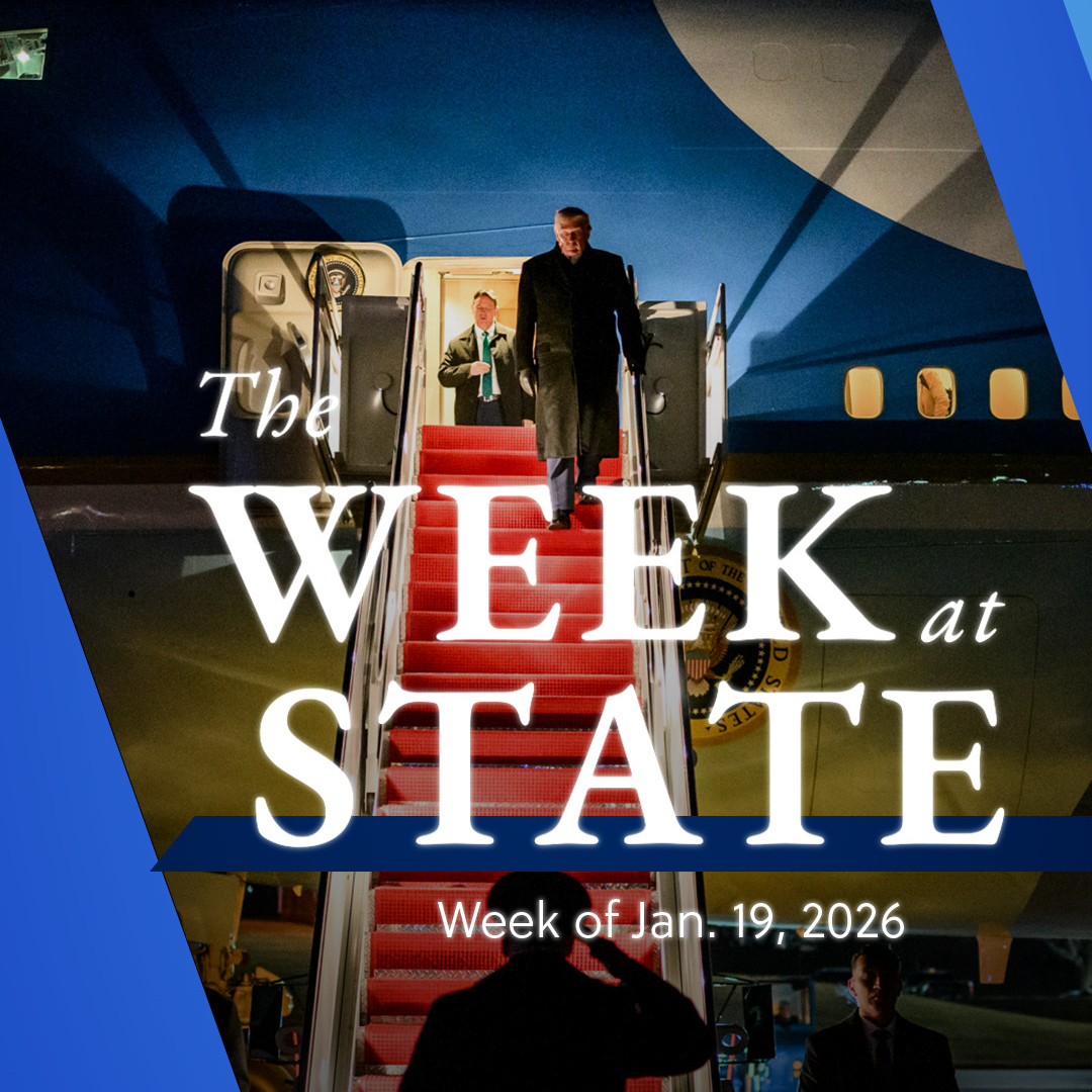 This week at state with U.S. Department of State Deputy Spokesperson: • One year of President Donald J. Trump’s America First foreign policy • World Economic Forum in Davos • The Board of Peace