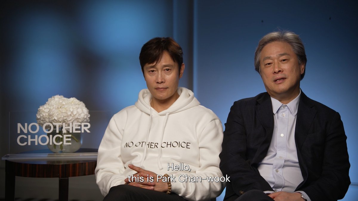 Writer-director Park Chan-wook and actor Lee Byung Hun invite you to enter the mad world of NO OTHER CHOICE. In cinemas now in UK & Ireland, Latin America, Turkey (via CGV Mars) and Australia (via Madman). A MUBI Release.