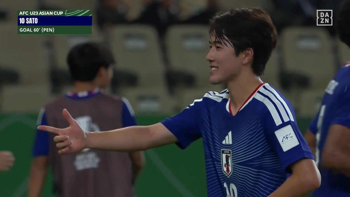 🇯🇵駆け引きを制した💫 佐藤龍之介がPKをGKの逆に沈めた! 佐藤は得点王タイに並ぶ4得点目⚽️ 🏆AFC U23 アジアカップ 決勝 🆚日本×中国 📺 #DAZN 無料ライブ配信中 #U23アジアカップ #だったらDAZN #無料だぞーん