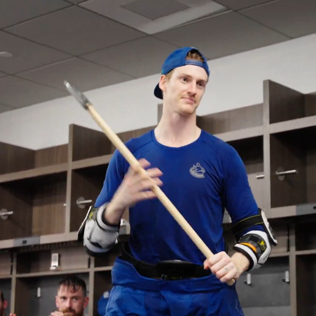 "It's a symbol of all the first responders and what they do for us. We thought it was a nice gesture to bring it inside our room and make it part of our culture." In light of Firefighters Night, understand the story behind the #Canucks axe, given out by the players after a win.