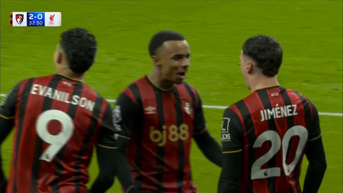 Álex Jiménez scores his first Bournemouth goal, 2-0! 🍒