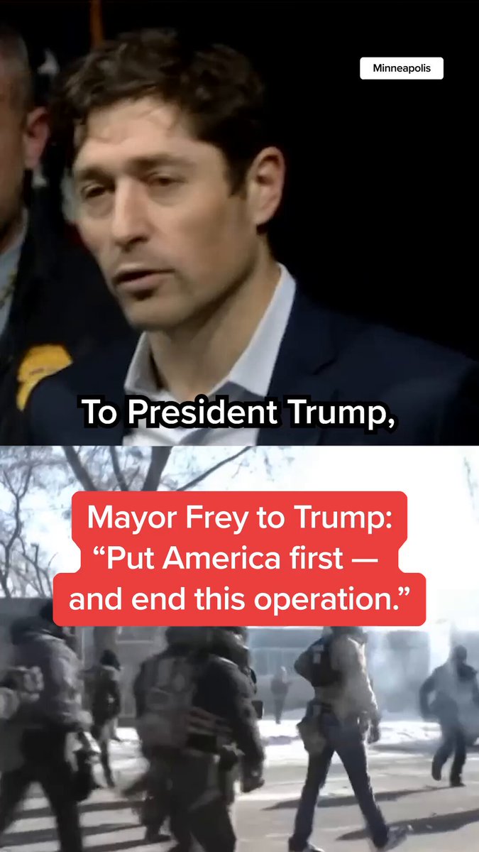 Minnesota Mayor Jacob Frey called on President Trump to end federal enforcement operations in Minneapolis following a fatal shooting involving a federal agent. DHS claims the victim "approached US Border Patrol officers with a 9 mm semi-automatic handgun." #news #minneapolis