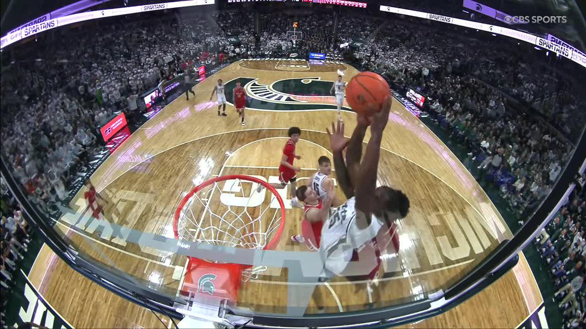 Coen Carr AGAIN‼️ The Michigan State Men's Basketball high-flyer throws down his second huge dunk in a minute-plus. 📺: CBS