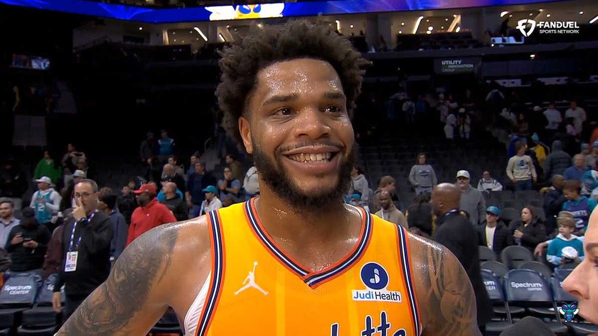 🎙️ Miles Bridges on the fans braving the incoming weather and showing up early: "We got the best fans in the world, the most loyal fans. To come out here when it's about to be an ice storm—that means a lot to us. So we had to reward them with the win."