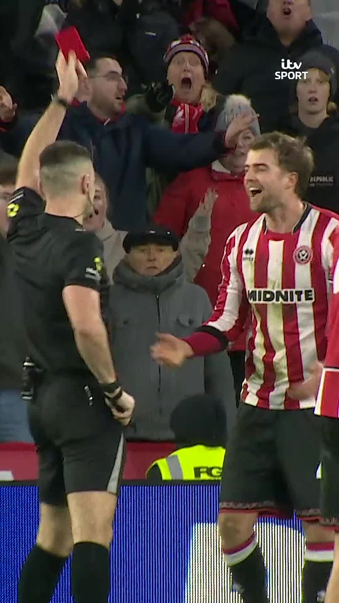 Captained Sheffield United for the first time. Scores again. Given a first career red card at the age of 32. What a day for Patrick Bamford 😂