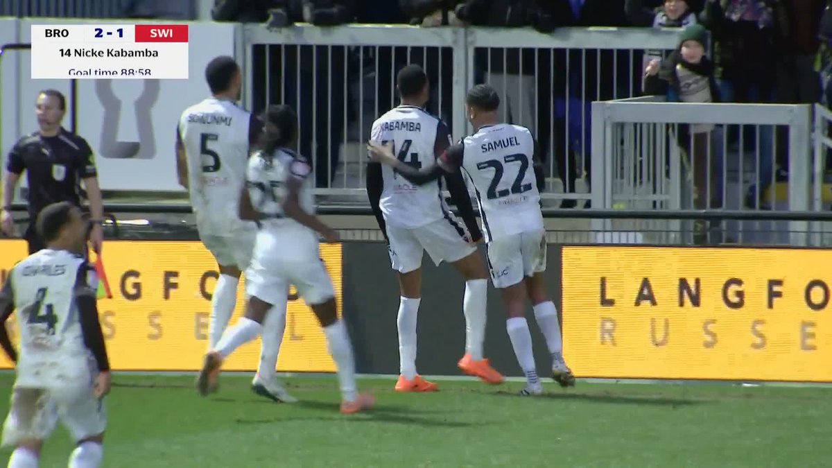 Nicke Kabamba wins it for Bromley F(C) in the 89th minute!!! STILL top of League Two and STILL unbeaten at home 👏