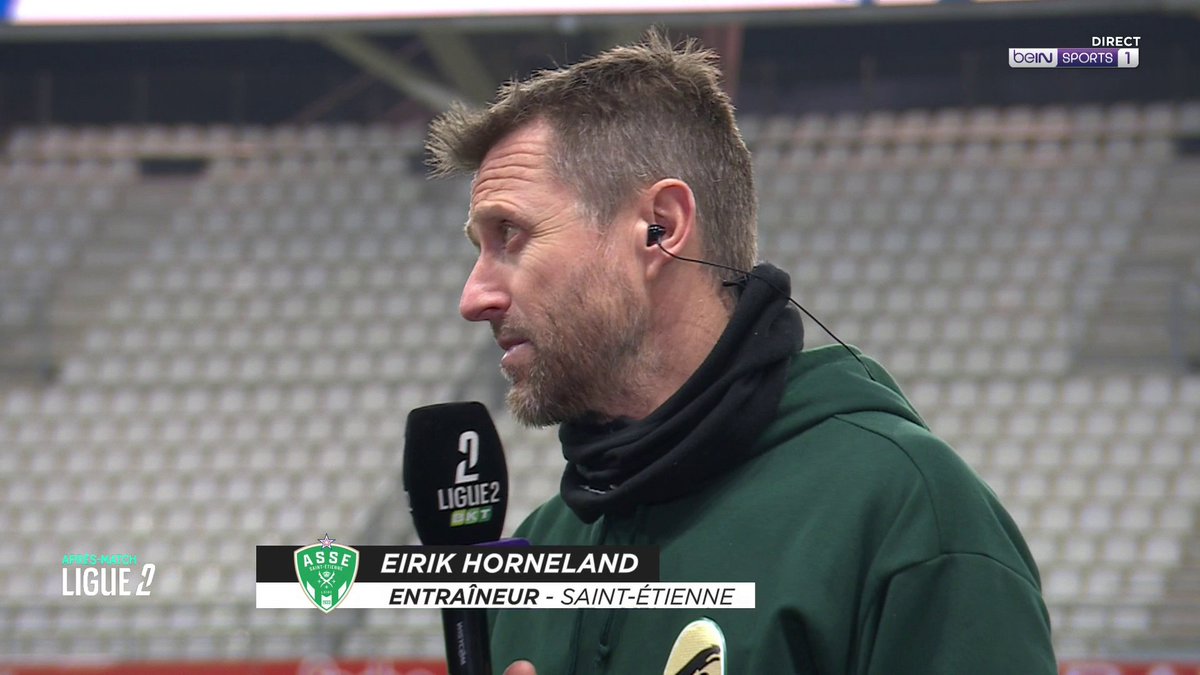 [📺 LIVE] 🇫🇷 #Ligue2BKT "Non, mon équipe ne progresse pas !" 🎙️ Les mots forts d'Eirik Horneland après la défaite de Saint-Etienne sur la pelouse de Reims ! #beINLigue2 #SDRASSE