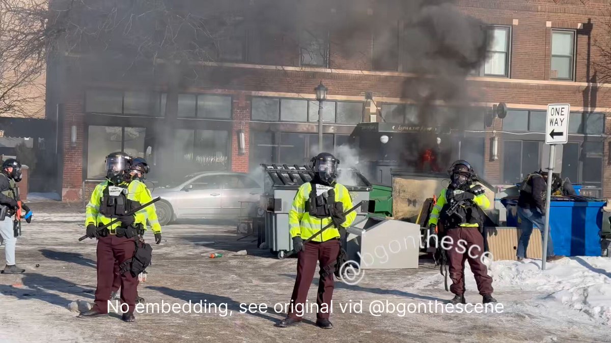 Dumpster fire and mattress on fire in Minneapolis today