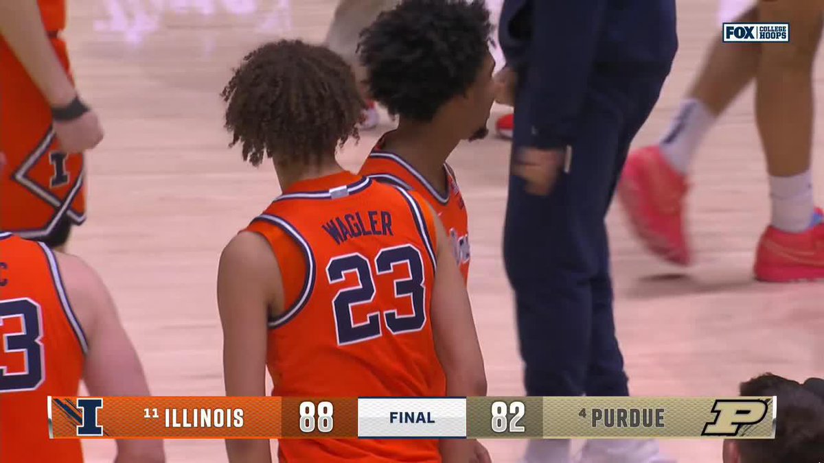 No. 11 Illinois Men's Basketball wins at No. 4 Purdue, behind Keaton Wagler's record-breaking 4️⃣6️⃣ points 💥