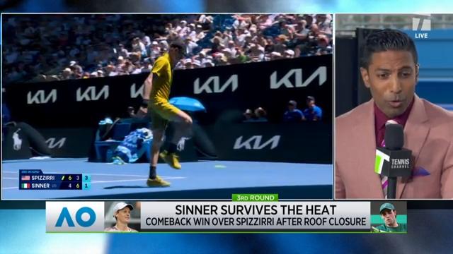 Was Sinner saved by the heat rule last night? 🤔 #ausopen