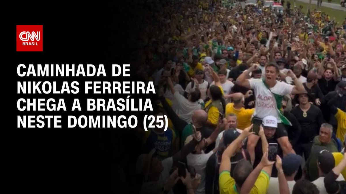 Caminhada de Nikolas Ferreira chega a Brasília amanhã; assista #AgoraCNN