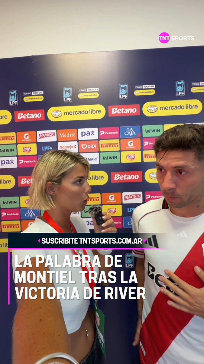 "ERA IMPORTANTE SUMAR DE A TRES" La palabra de Gonzalo Montiel luego de la victoria de River ⚪ 🔴 #LPFxTNTSports Volvió el fútbol argentino. Vivilo por TNT Sports Premium y disfrutalo también en HBO Max 👉 #Suscribite