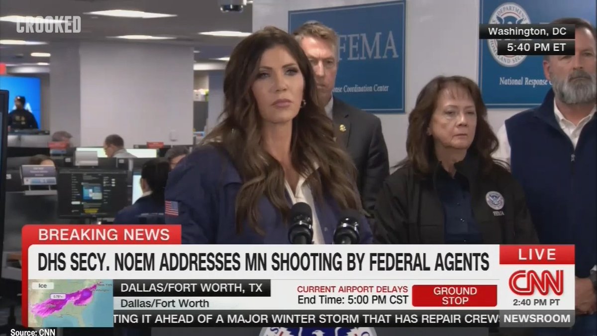 REPORTER: This is the second DHS operation shooting that’s happened, five people have died in immigration detention this year, why is immigration enforcement becoming so deadly under your tenure? NOEM: “Immigration enforcement is exactly what the American people asked for.”