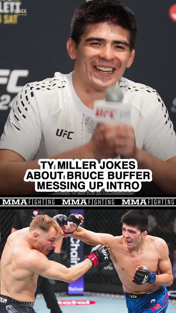 Ty Miller absolutely heard Bruce Buffer flub his intro at #UFC324 😆