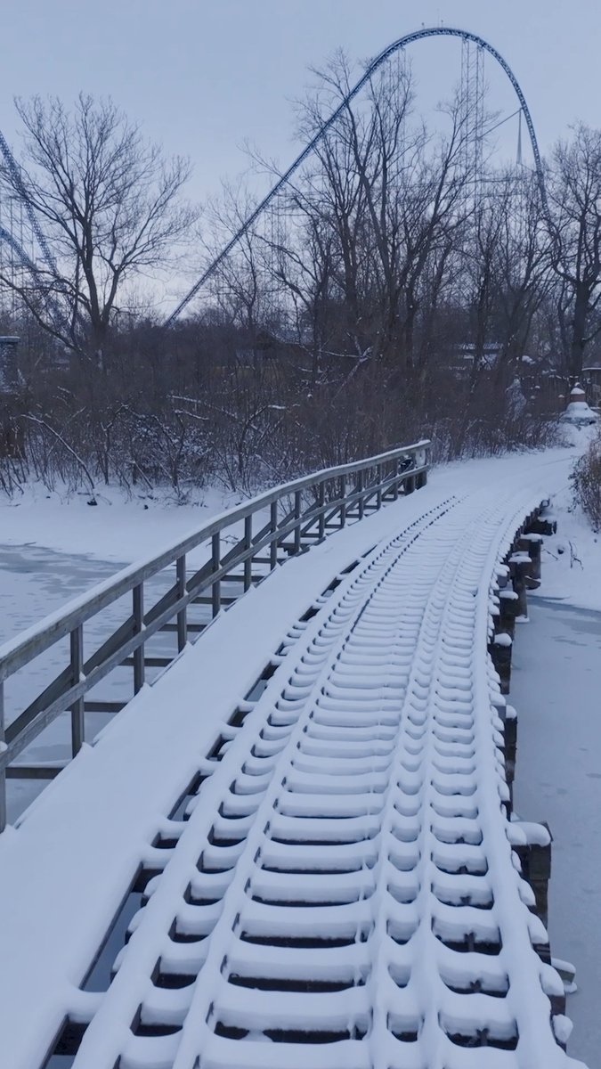 Did someone mention #snow? ❄️ #snow #winter #rollercoaster #beauty #CedarPoint