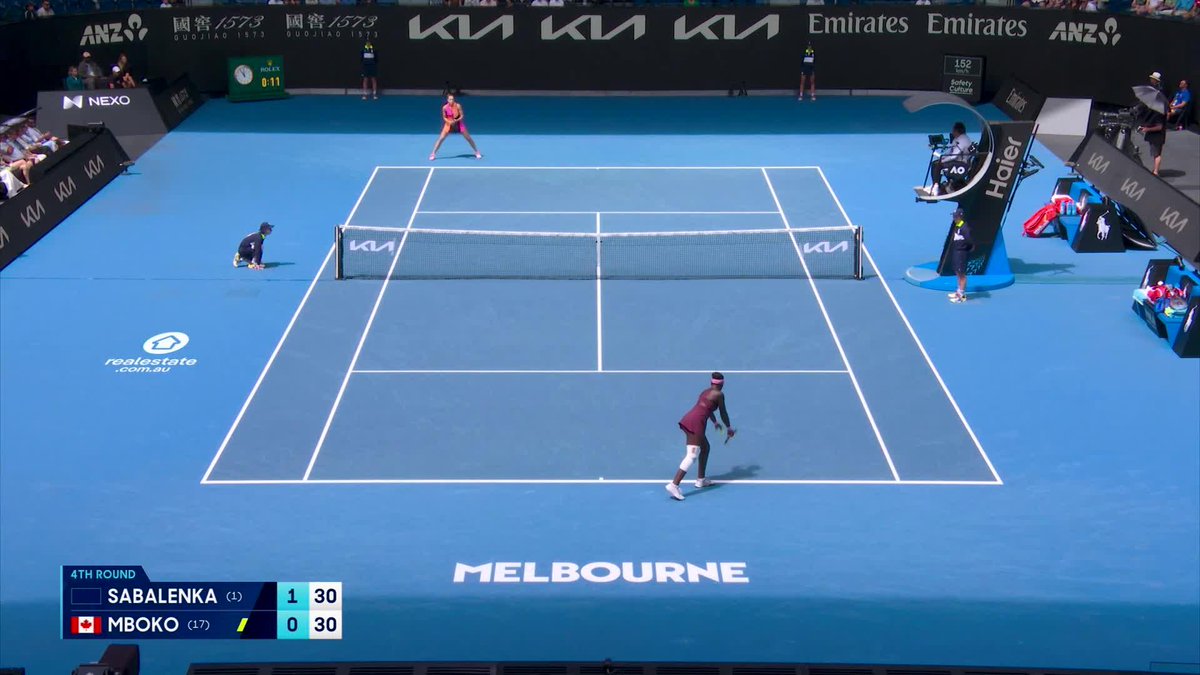 Victoria Mboko THUMPS a backhand winner against Aryna Sabalenka at the Australian Open. Jawdropping power & precision at just 19 years old. 😮💨 A joy to watch. 🇨🇦