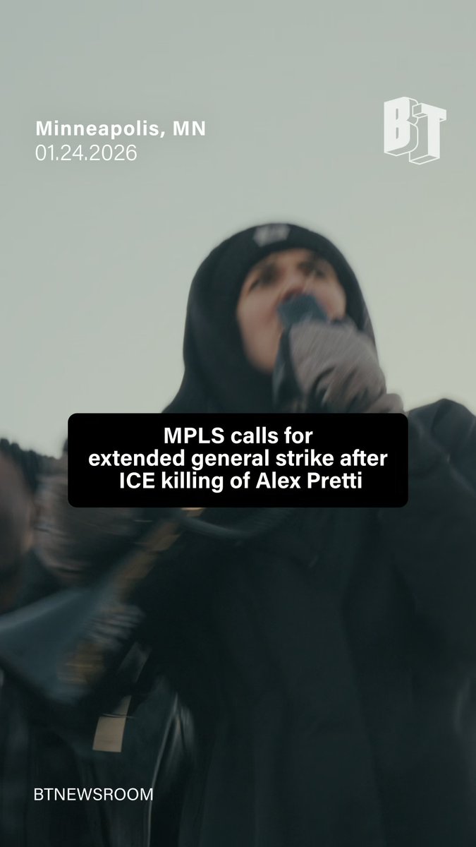 “STRIKE, STRIKE, STRIKE!” At an emergency protest which erupted after the ICE killing of Alex Pretti, protestors called for an extension of Friday’s general strike. The historic economic blackout was organized in response to ICE agent Jonathan Ross fatally shooting Renee Good just a couple weeks before.